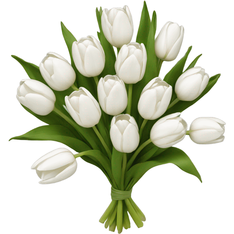 white tulip bouquet  emoji