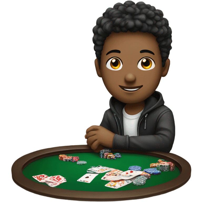 Boy play poker emoji