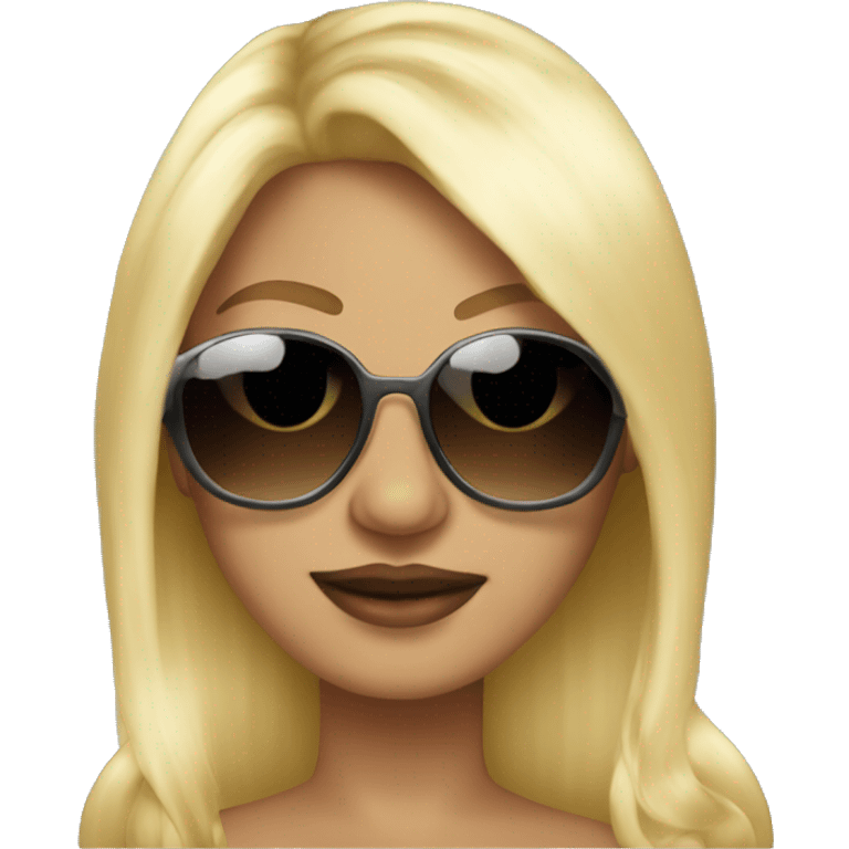 Blonde superficial superstar with big sunglasses  emoji