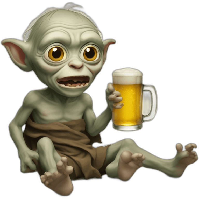 Gollum-with-a-beer emoji