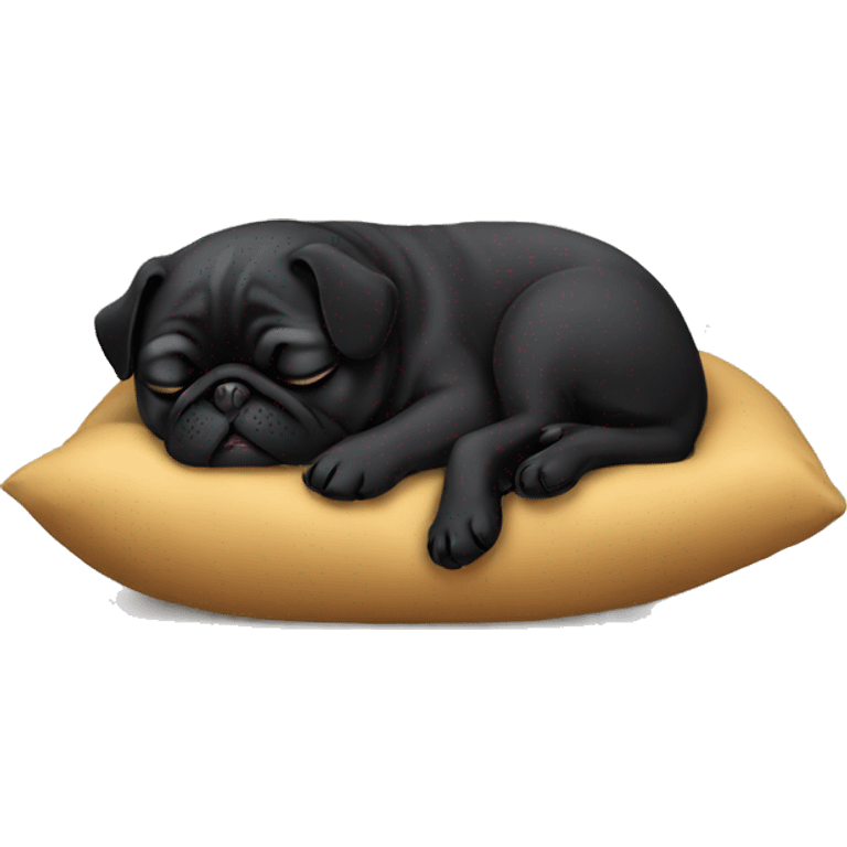 black pug sleeping emoji