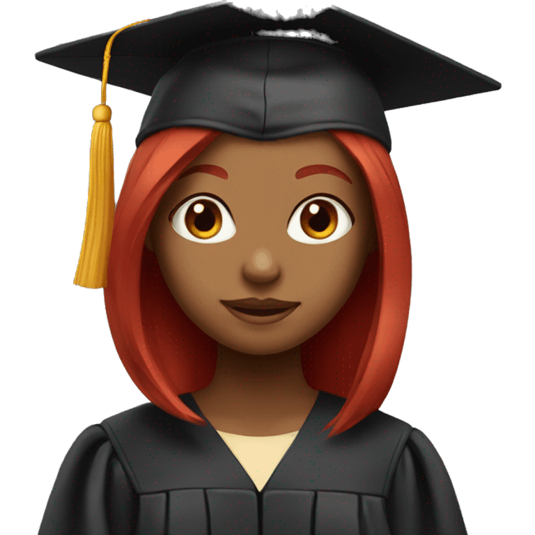 girl red hair with graduation cap emoji