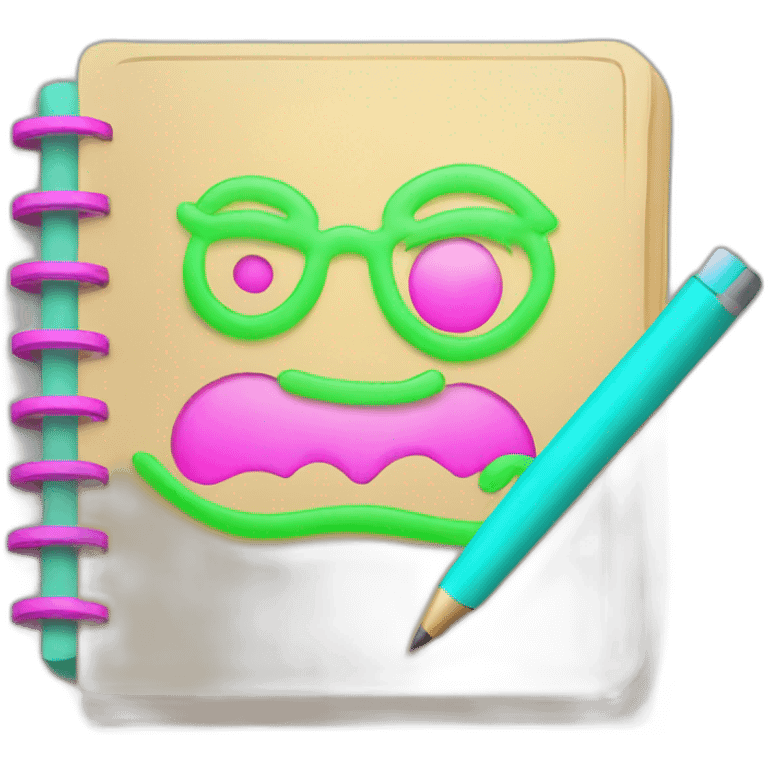 note book neon style emoji