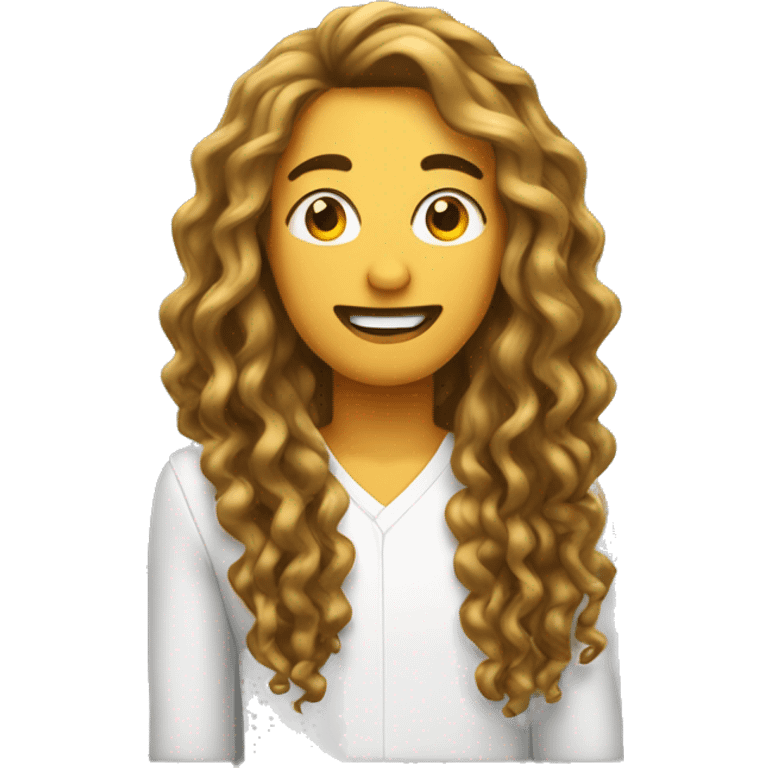 Cabelo cacheado longo  emoji