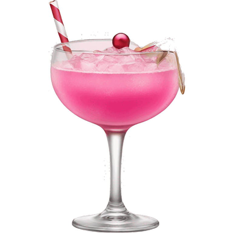 Pink Christmas cocktail emoji