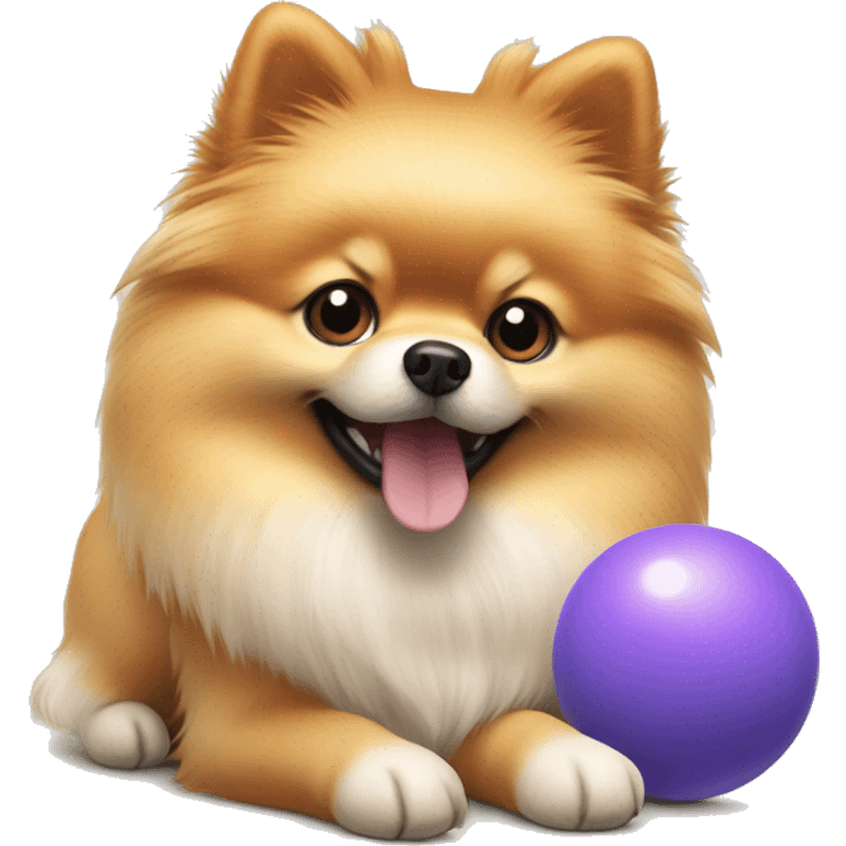 Pomeranian spitz playing with toys emoji