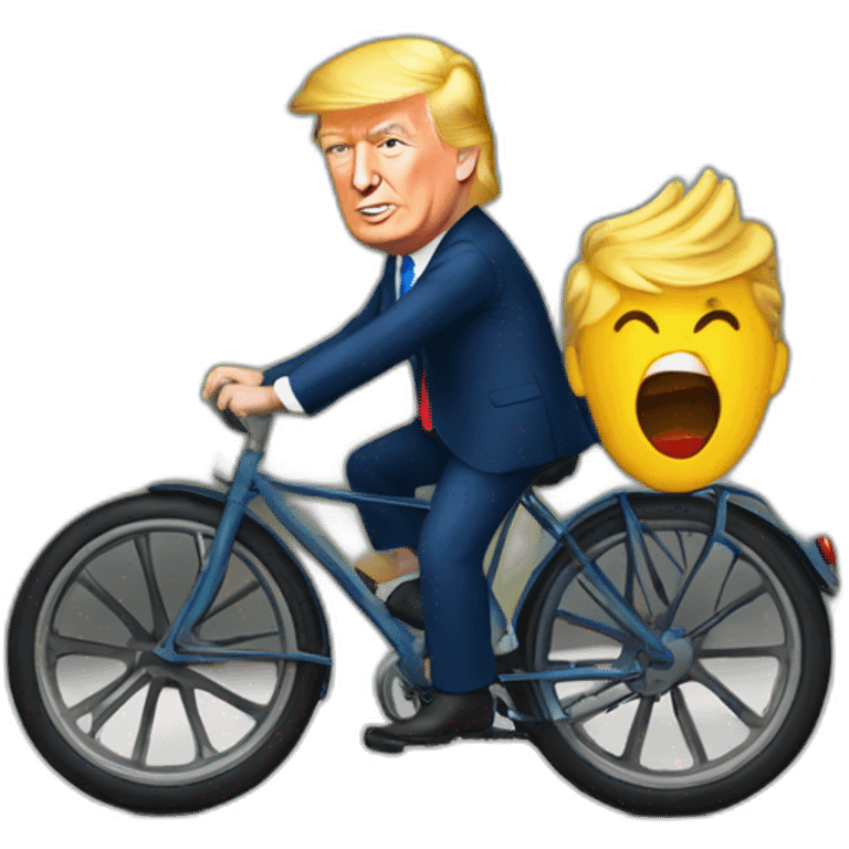 Donald trump sur un vélo emoji