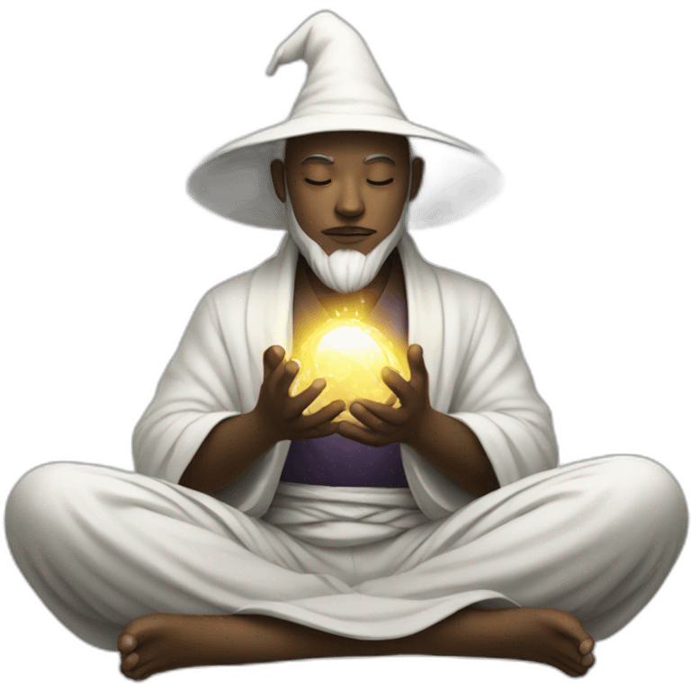 white magician meditating  emoji