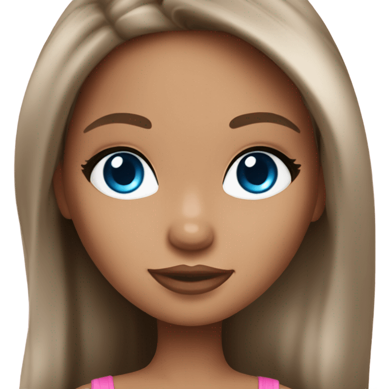 Bratz long brown hair and blue eyes  emoji