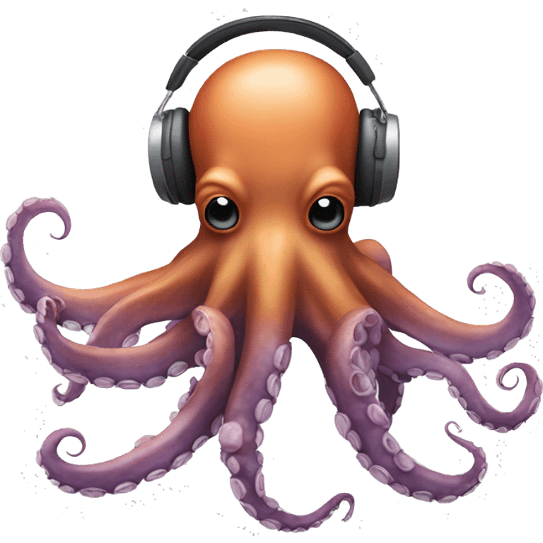 Octopus with headphones on emoji