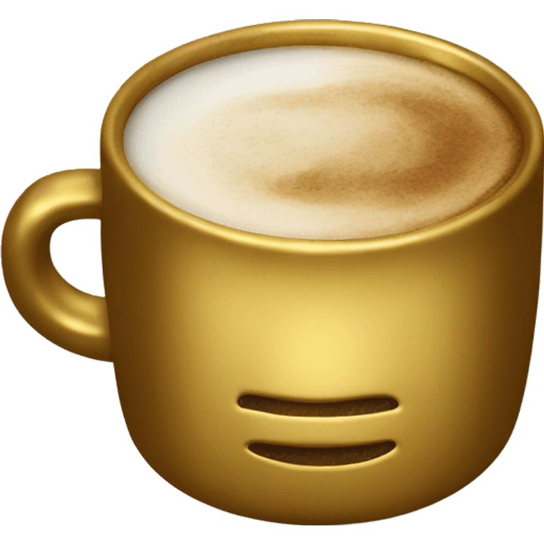 vintage Metallic Gold mug of coffe emoji