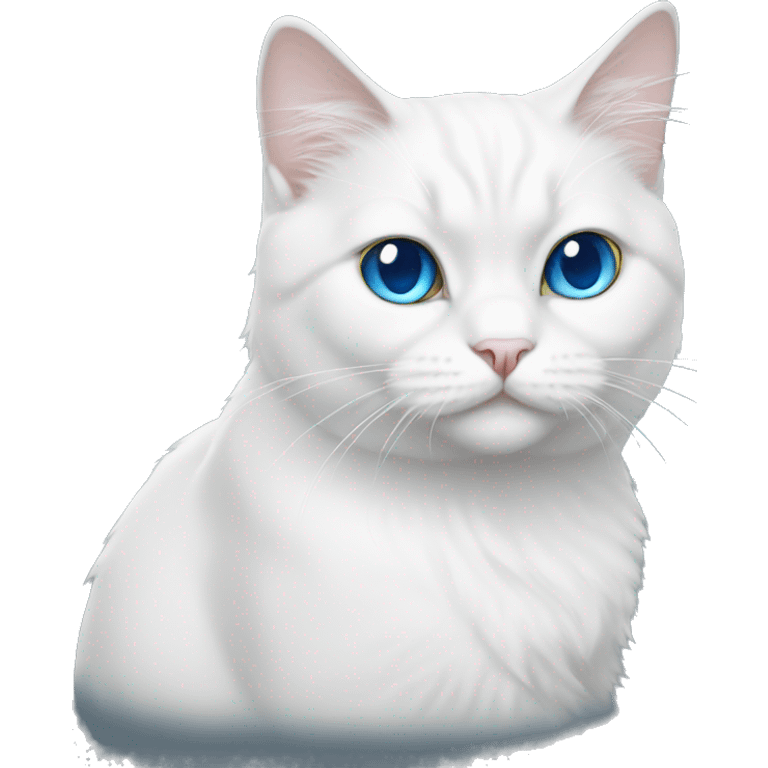 White cat with blue eyes Persian  emoji