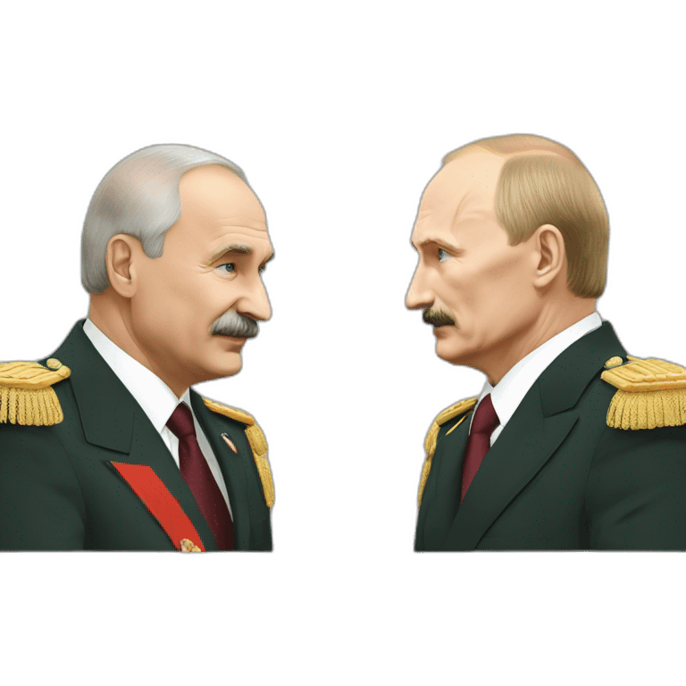 Lukashenko and putin looking on each other very close emoji