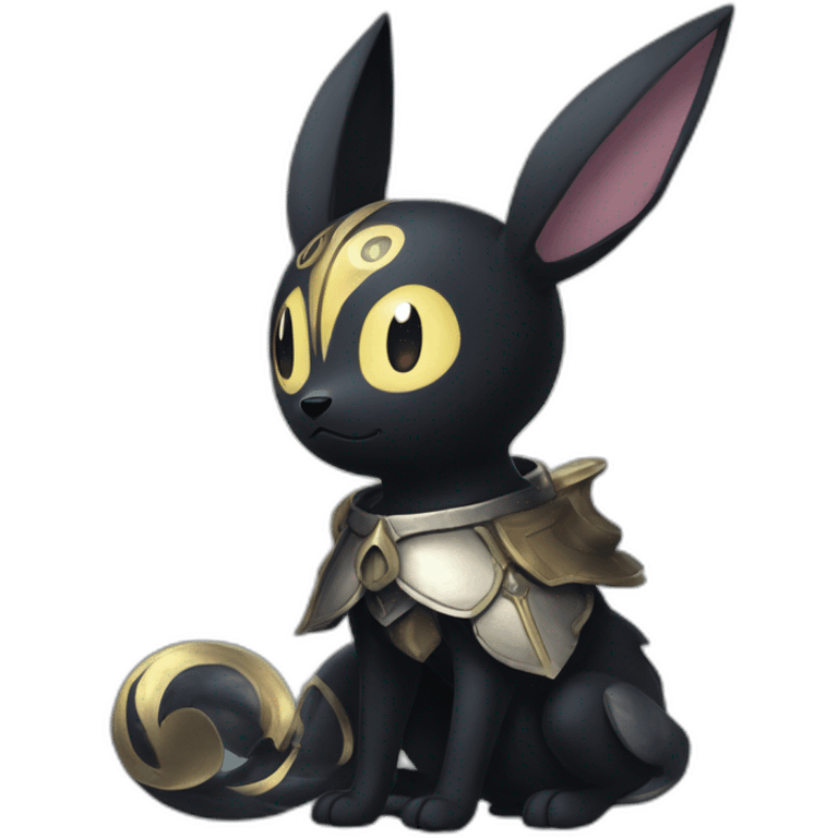 Umbreon from pokemon mixed with the knight from hollow knight emoji