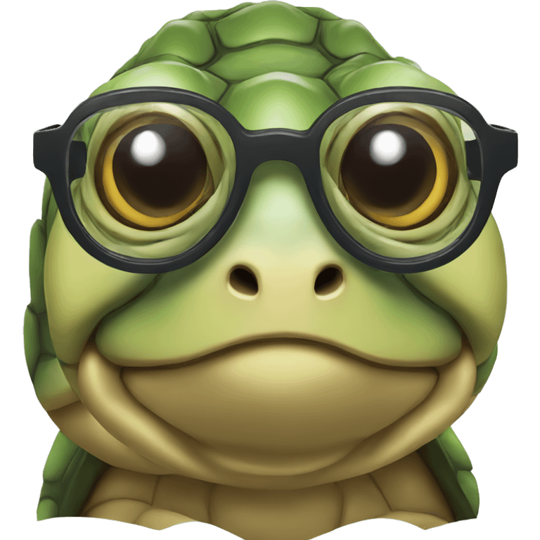 Tortoise wearing glasses emoji