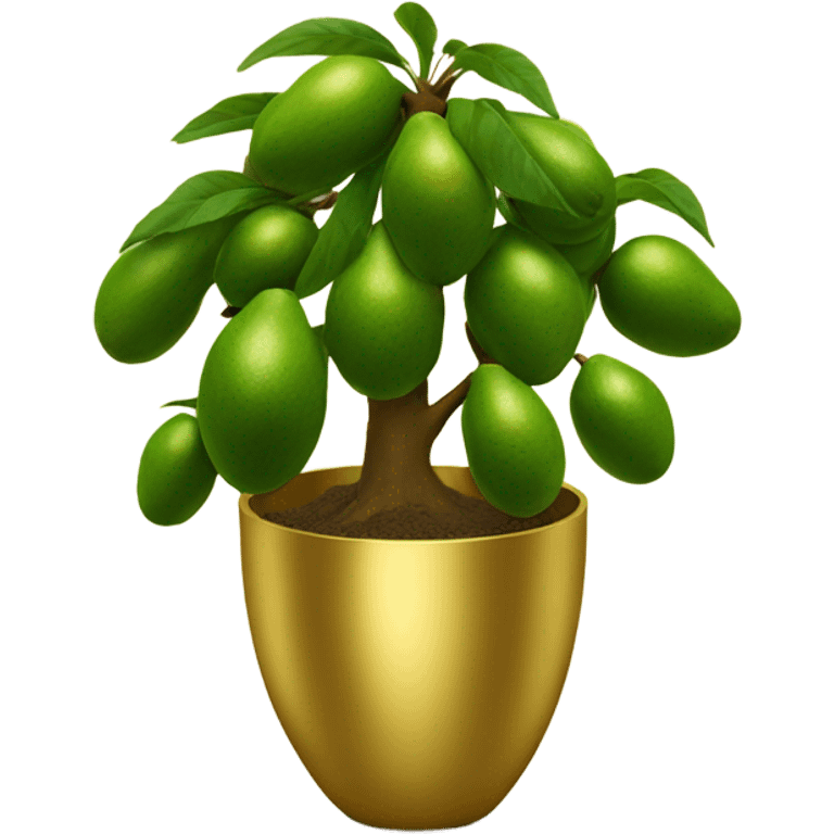 Avocado tree in gold pot emoji