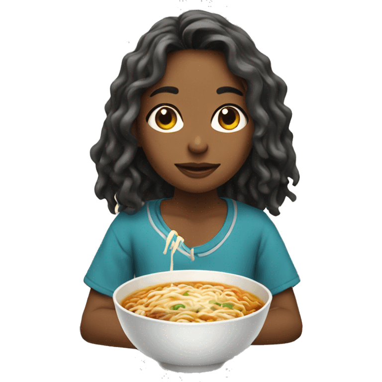 Girl eating ramen  emoji