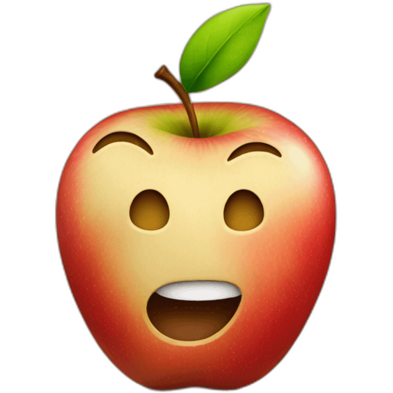 Apple with face emoji