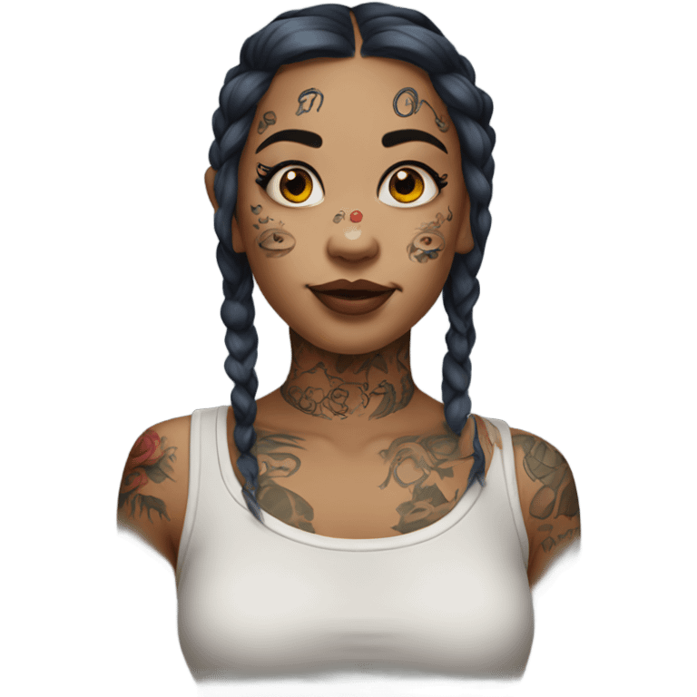 Pretty girl with face tattoos emoji