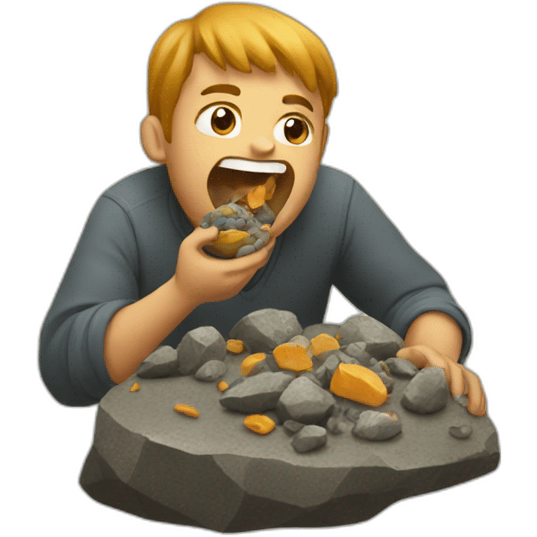 Eating rocks emoji