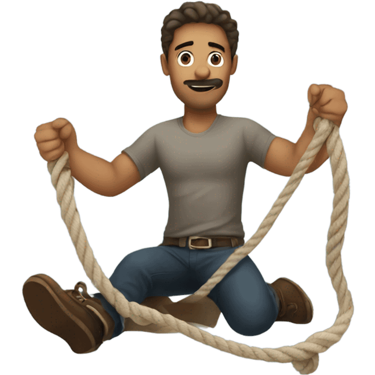 A man holding a rope emoji