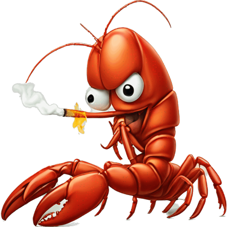 Lobster holding cigarette  emoji