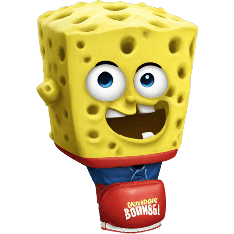 SpongeBob wearing boxing gloves emoji