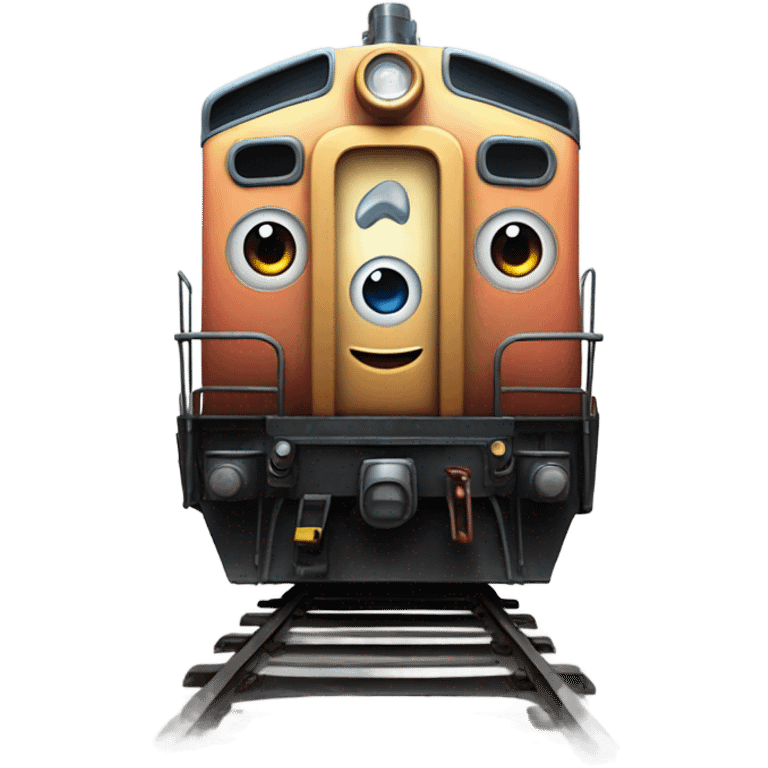 A electric locomotive (With little Kirby shiny eyes) emoji