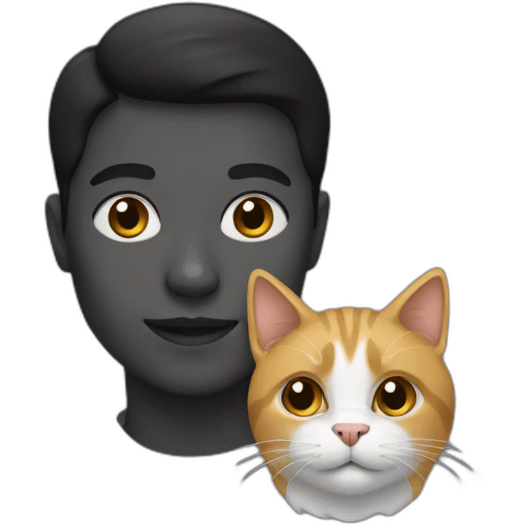 Black and with cat emoji