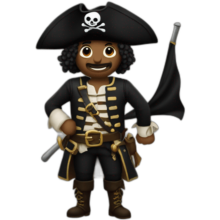 Pirate Holding Fully Black Flag emoji