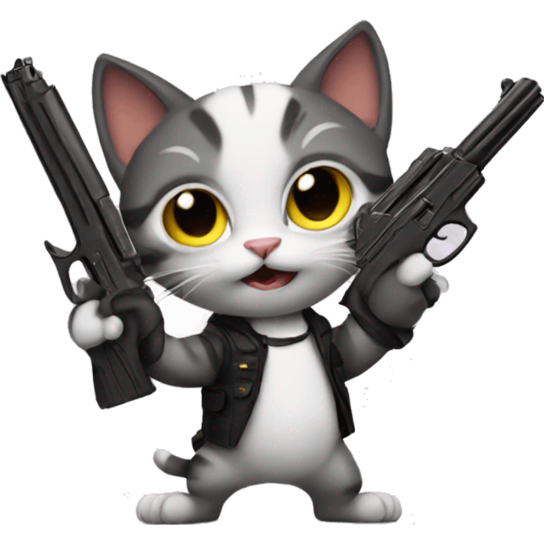 cat with a gun emoji