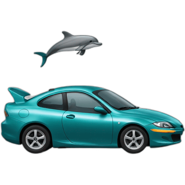 car with dophin emoji