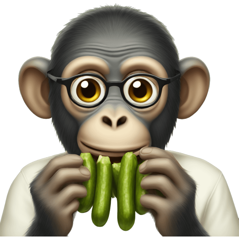 Monkeys eating pickles emoji