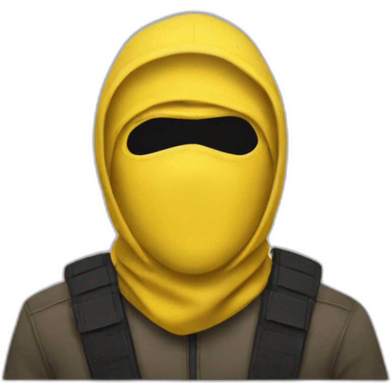 Guy wearing a yellow balaclava emoji