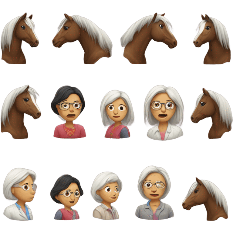 Crazy horse lady emoji