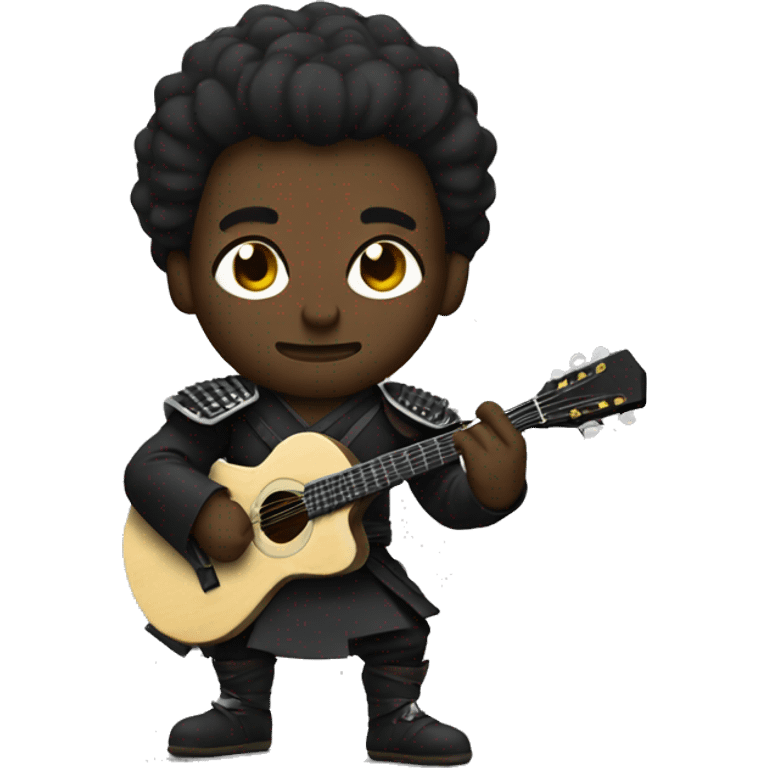 Black samurai with guitar emoji