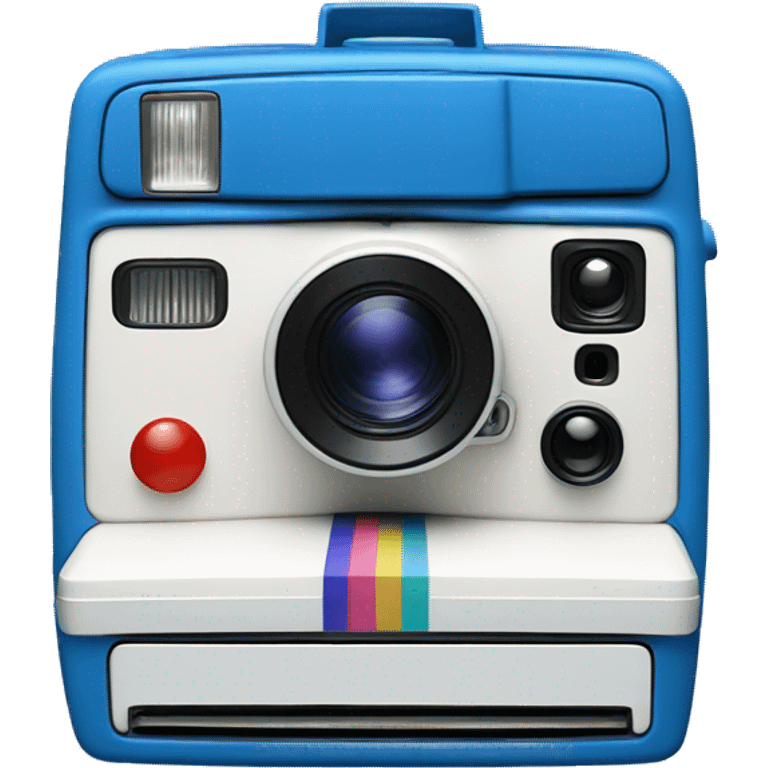 A blue Polaroid camera  emoji