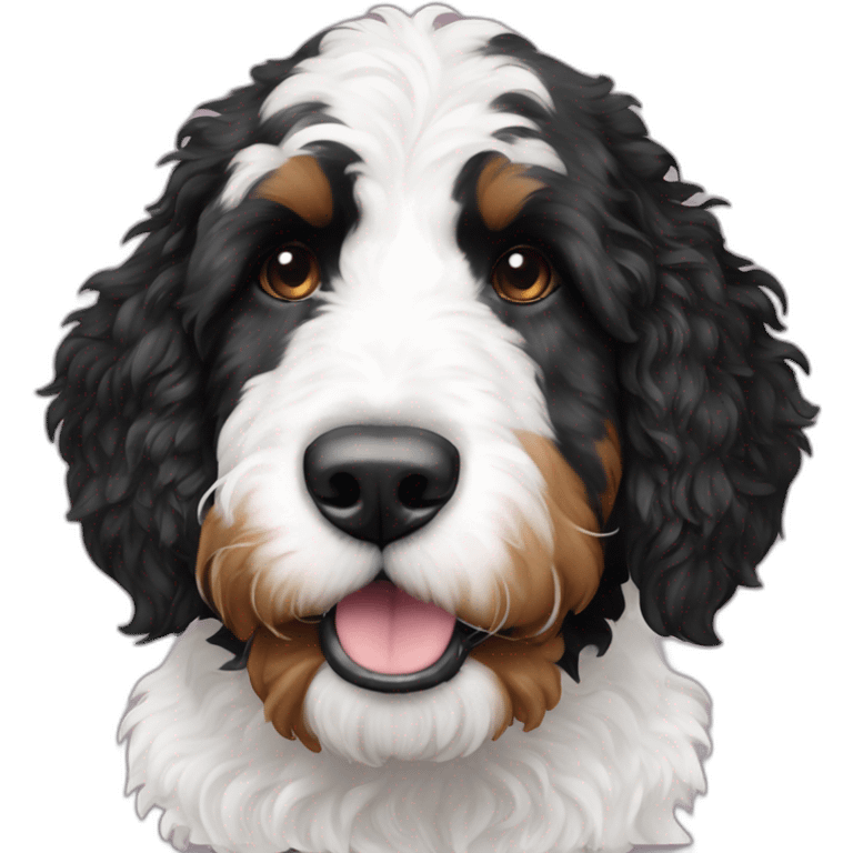 black white f1b bernedoodle slim tall emoji