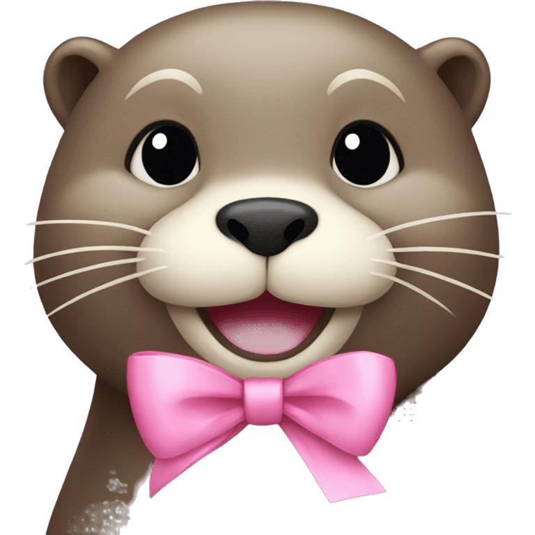 otter with a pink bow emoji