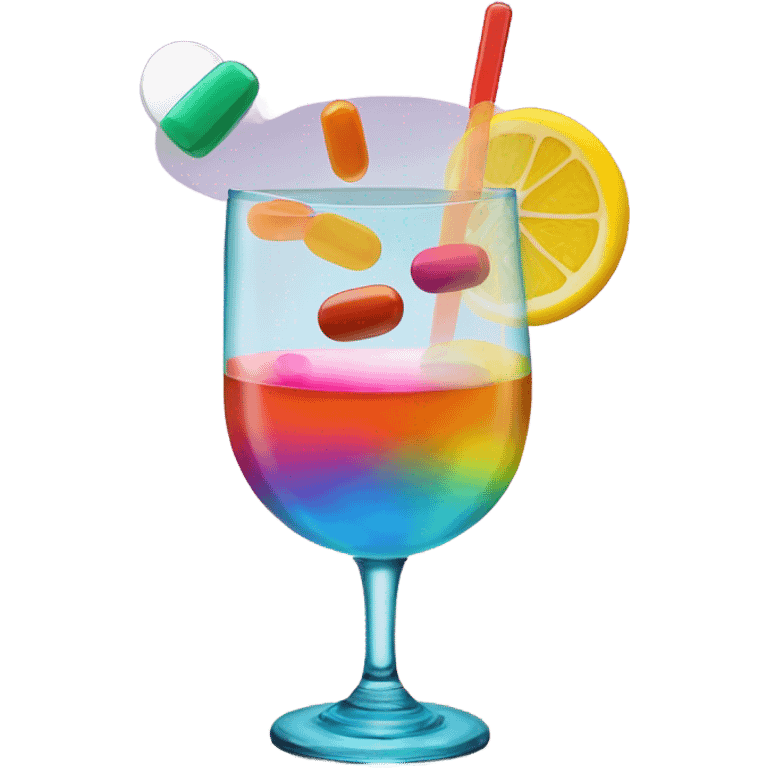 pill going into a cocktail  emoji