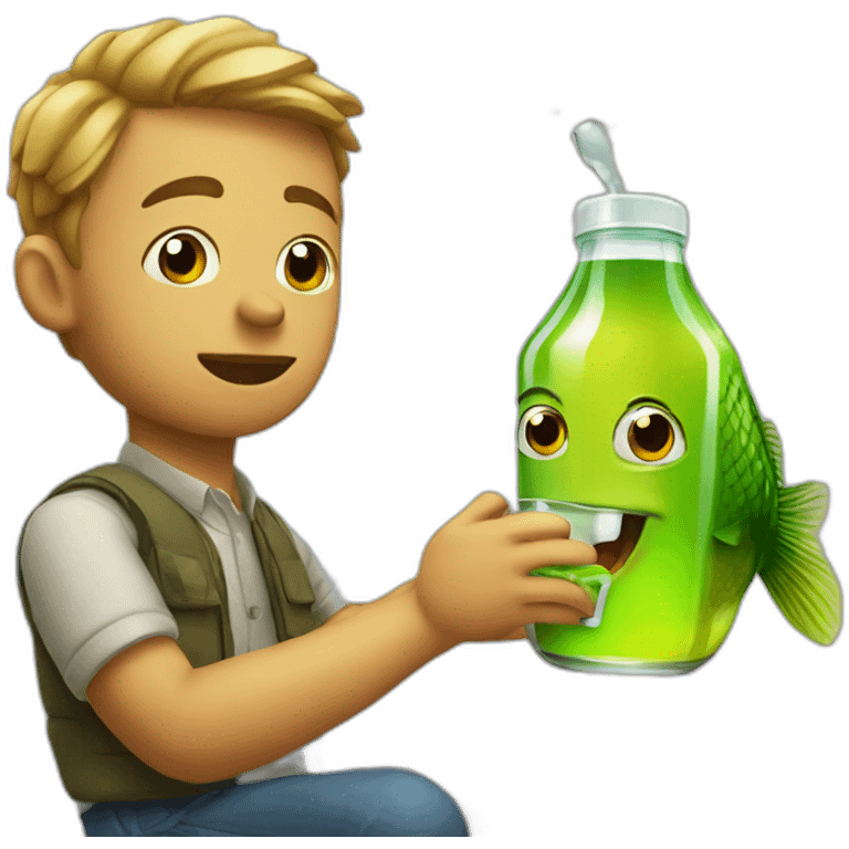 Fish drink apple juice emoji