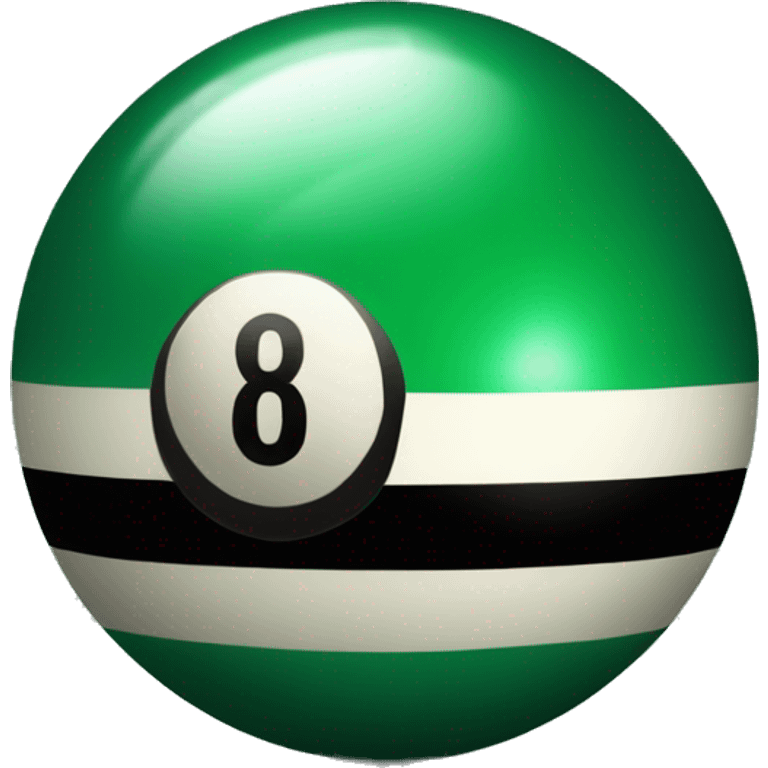 Green striped black 8ball emoji