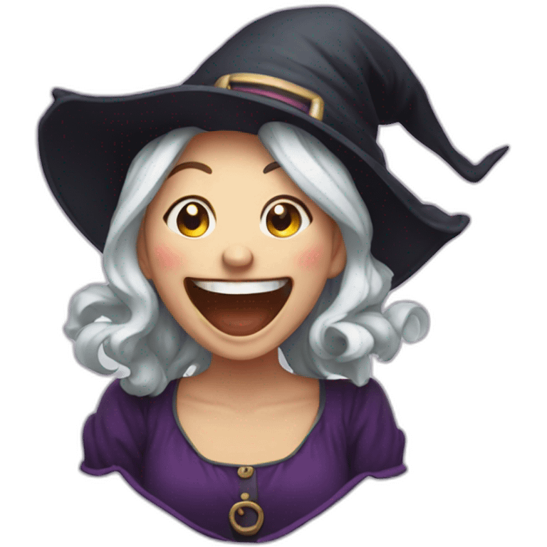 Laughing witch emoji