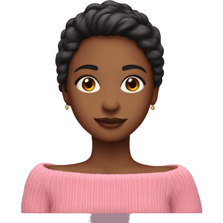 Girl in off shoulder pink sweater emoji