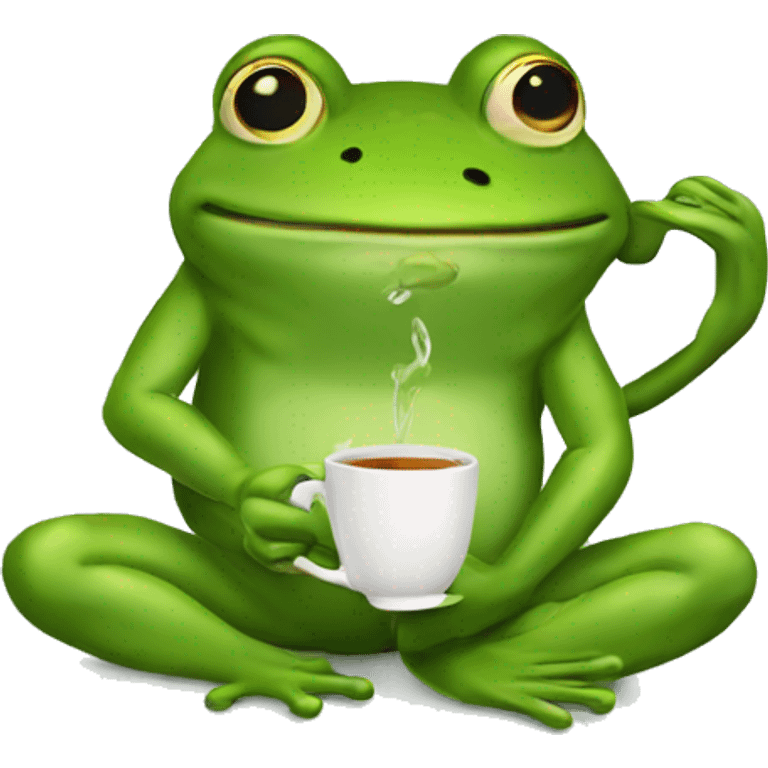 frog drinking tea emoji