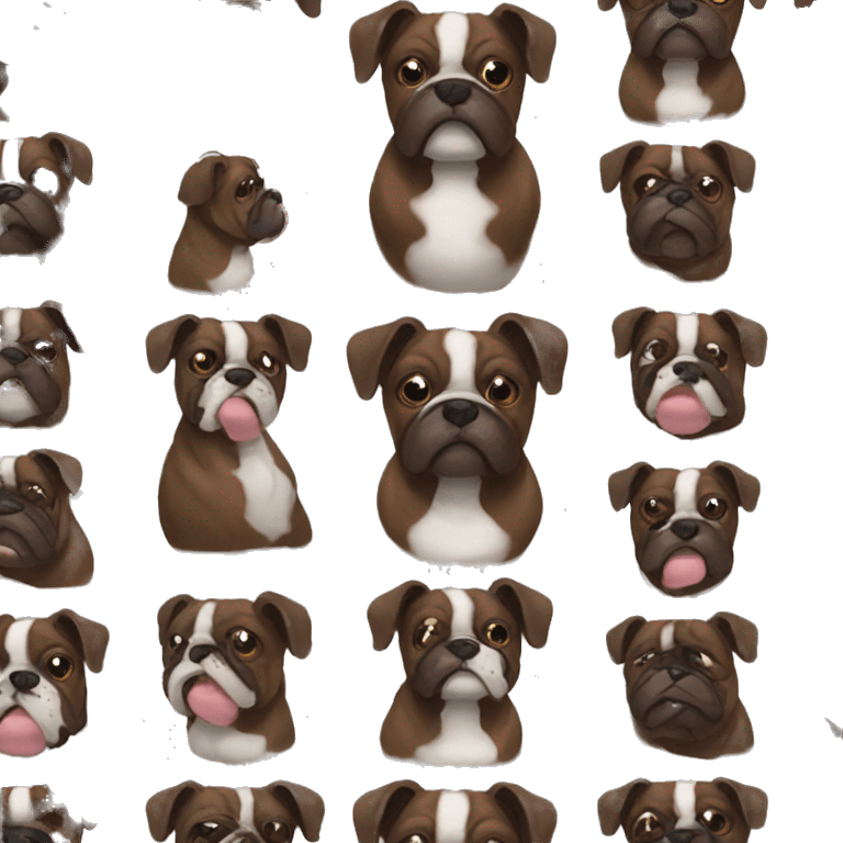 dark brown bulldog emoji