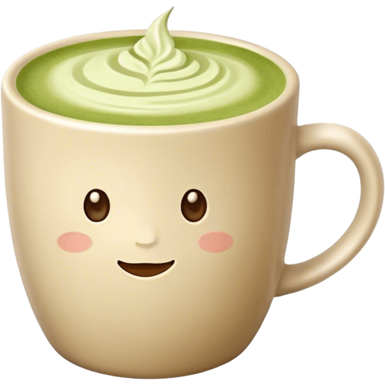 Matcha latte in realistic beige colored mug emoji