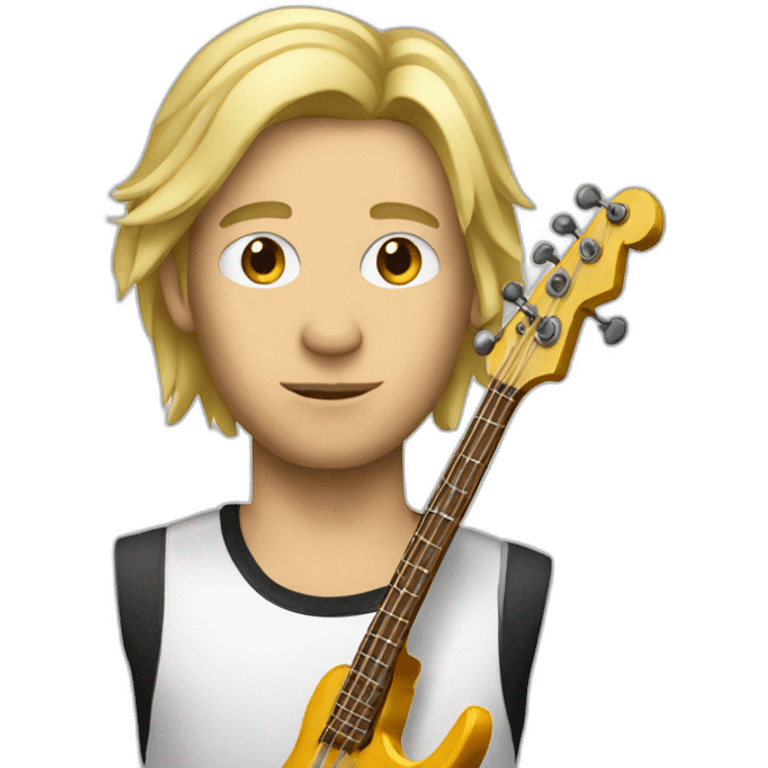 Blond bass player emoji