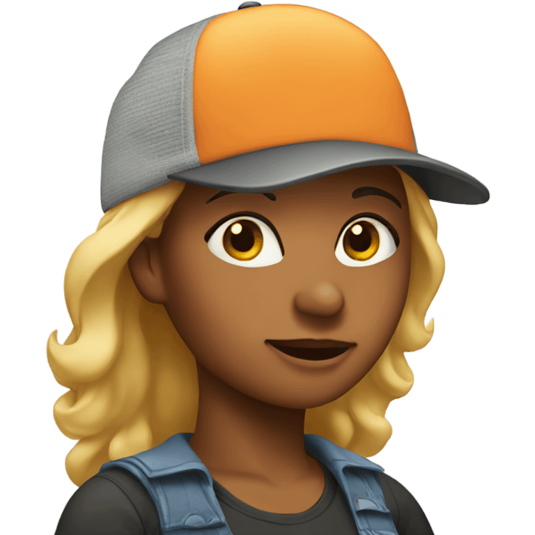 woman with trucker hat emoji