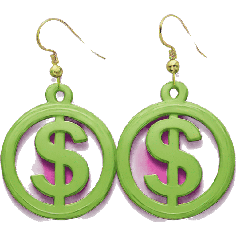 $  symbol dollar shaped earings emoji